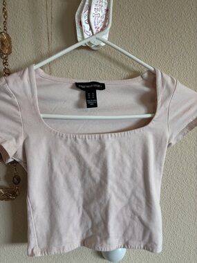 Streetwear Society Pale Pink Scoop Neck Crop Top